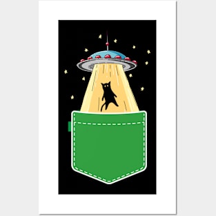 Cat Abduction - Funny Aliens Alien Life Believer Space Geek Posters and Art